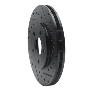 Chrysler Sebring Brake Rotor (1) - Front Right - R1 Concepts - Drilled & Slotted - Black - `95-`00